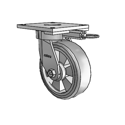 Roulettes sans pivot de la série 6 – Roulette pivotante à plaque supérieure avec roue Trans-forma (plate) 6 x 2