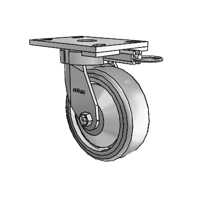 6 Series Kingpinless Casters Top Plate Swivel Caster with 6 x 2 Trans-forma (Flat) Wheel