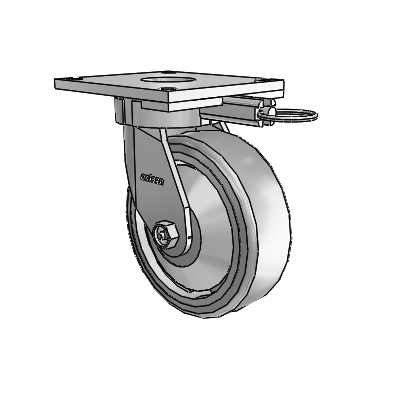 6 Series Kingpinless Casters Top Plate Swivel Caster with 6 x 2 Trans-forma (Flat) Wheel