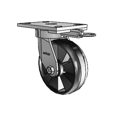 6 Series Kingpinless Casters Top Plate Swivel Caster with 6 x 2 Maxim Wheel