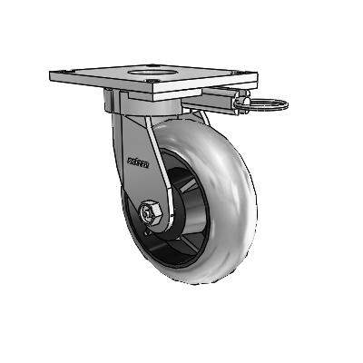 6 Series Kingpinless Casters Top Plate Swivel Caster with 6 x 2 Performa Rubber (Round/Conductive) Wheel