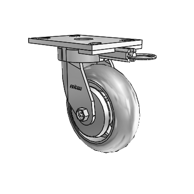 6 Series Kingpinless Casters Top Plate Swivel Caster with 6 x 2 Performa Rubber (Round/Grey) Wheel