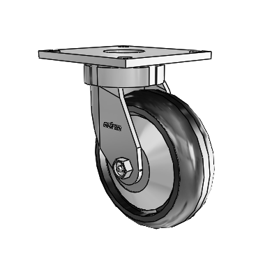 6 Series Kingpinless Casters Top Plate Swivel Caster with 6 x 2 Trans-forma LT (Round) Wheel