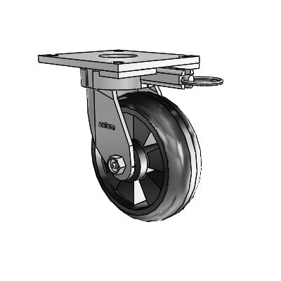 6 Series Kingpinless Casters Top Plate Swivel Caster with 6 x 2 Trans-forma LT (Round) Wheel