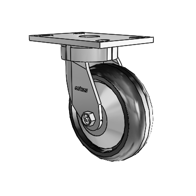 6 Series Kingpinless Casters Top Plate Swivel Caster with 6 x 2 Trans-forma LT (Round) Wheel