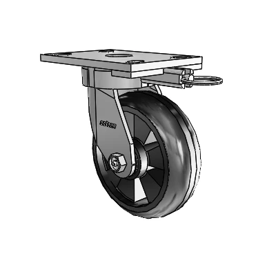 6 Series Kingpinless Casters Top Plate Swivel Caster with 6 x 2 Trans-forma LT (Round) Wheel
