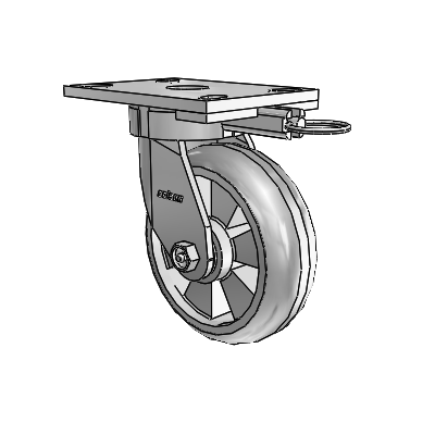 6 Series Kingpinless Casters Top Plate Swivel Caster with 6 x 2 Trans-forma (Round) Wheel