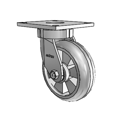 6 Series Kingpinless Casters Top Plate Swivel Caster with 6 x 2 Trans-forma HD (Round) Wheel