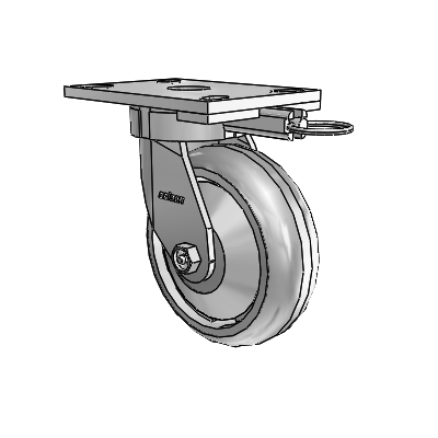 6 Series Kingpinless Casters Top Plate Swivel Caster with 6 x 2 Trans-forma HD (Round) Wheel
