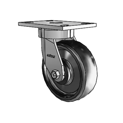 6 Series Kingpinless Casters Top Plate Swivel Caster with 6 x 2 Endura Solid Elastomer Wheel