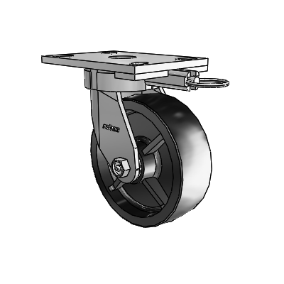 6 Series Kingpinless Casters Top Plate Swivel Caster with 6 x 2 Polyolefin Wheel