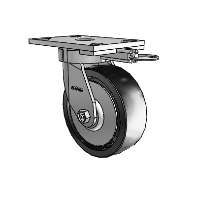 6 Series Kingpinless Casters Top Plate Swivel Caster with 6 x 2 Polyolefin Wheel