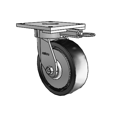 6 Series Kingpinless Casters Top Plate Swivel Caster with 6 x 2 Polyolefin Wheel