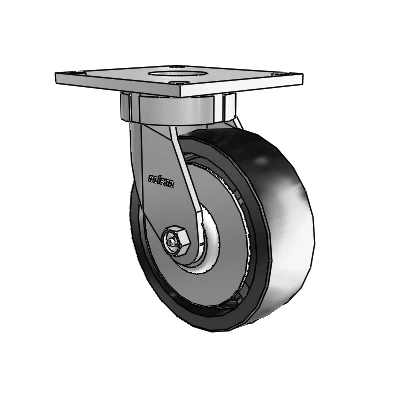 6 Series Kingpinless Casters Top Plate Swivel Caster with 6 x 2 Polyolefin Wheel