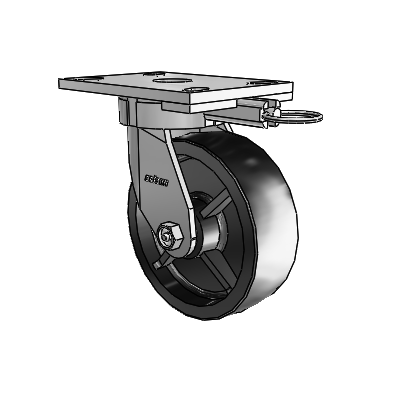 6 Series Kingpinless Casters Top Plate Swivel Caster with 6 x 2 Polyolefin Wheel