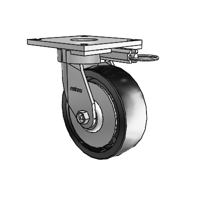 6 Series Kingpinless Casters Top Plate Swivel Caster with 6 x 2 Polyolefin Wheel