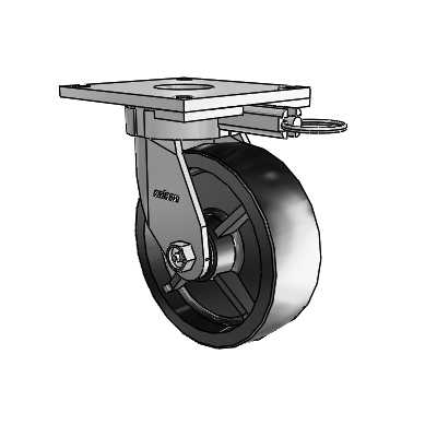 6 Series Kingpinless Casters Top Plate Swivel Caster with 6 x 2 Polyolefin Wheel