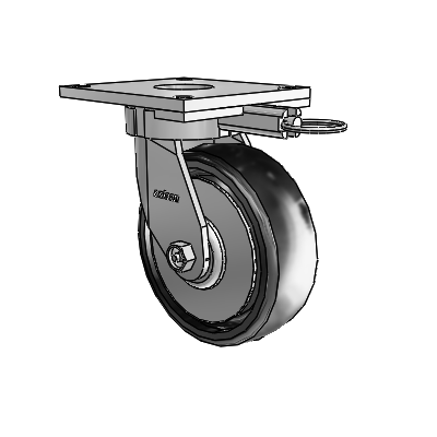 6 Series Kingpinless Casters Top Plate Swivel Caster with 6 x 2 Endura Solid Elastomer Wheel