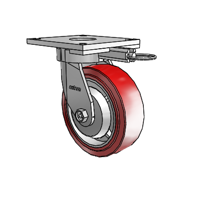 6 Series Kingpinless Casters Top Plate Swivel Caster with 6 x 2 Polyurethane HI-TECH Wheel