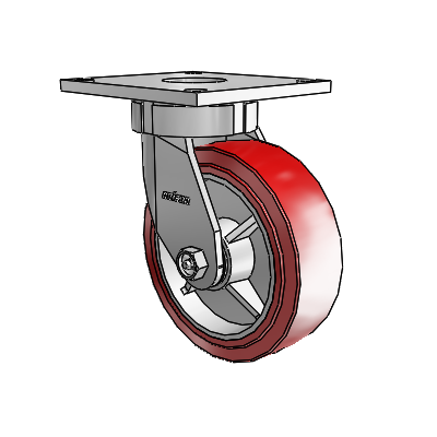6 Series Kingpinless Casters Top Plate Swivel Caster with 6 x 2 Polyurethane HI-TECH Wheel