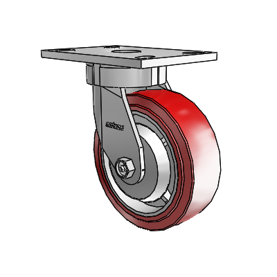 6 Series Kingpinless Casters Top Plate Swivel Caster with 6 x 2 Polyurethane HI-TECH Wheel