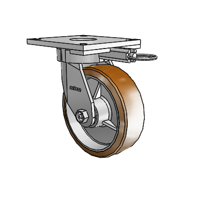Roulettes sans pivot de la série 6 – Roulette pivotante à plaque supérieure avec roue en nylon Moldon 6 x 2 (noyau en aluminium)