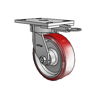 6 Series Kingpinless Casters Top Plate Swivel Caster with 6 x 2 Moldon Polyurethane (Aluminum Core) Wheel