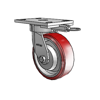 6 Series Kingpinless Casters Top Plate Swivel Caster with 6 x 2 Moldon Polyurethane (Aluminum Core) Wheel