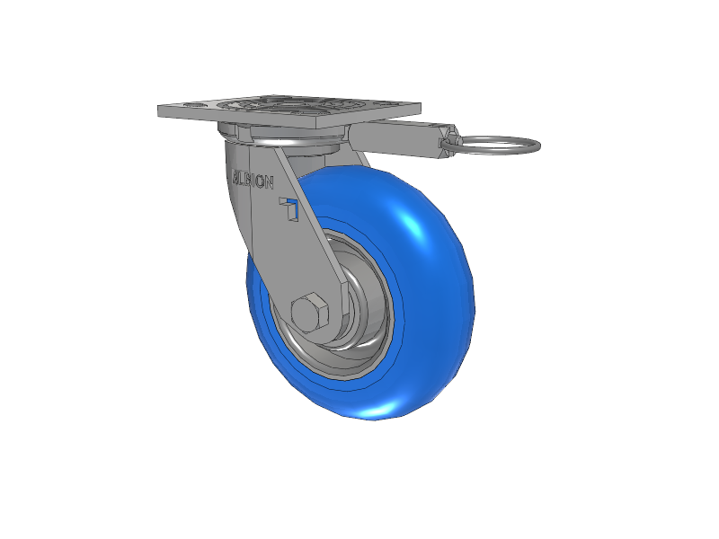 16 Series Top Plate Swivel Caster with 6 x 2 Blue Tread on Aluminum Core NP - Neoprene Round (Aluminum Core) Wheel