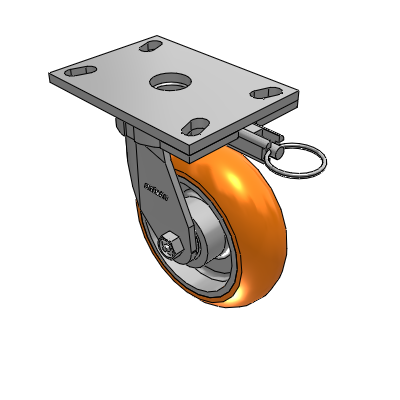6 Series Kingpinless Casters Top Plate Swivel Caster with 6 x 2 CG Max Orange Wheel