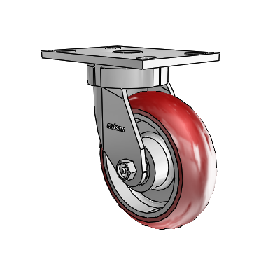 6 Series Kingpinless Casters Top Plate Swivel Caster with 6 x 2 CG Max Maroon Wheel