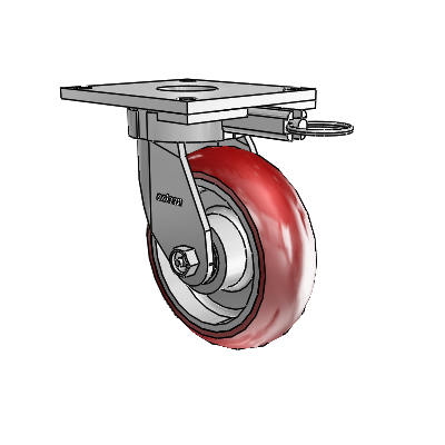 6 Series Kingpinless Casters Top Plate Swivel Caster with 6 x 2 CG Max Maroon Wheel