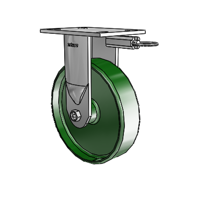 6 Series Kingpinless Casters Top Plate Rigid Caster with 8 x 2 Cast Iron Wheel