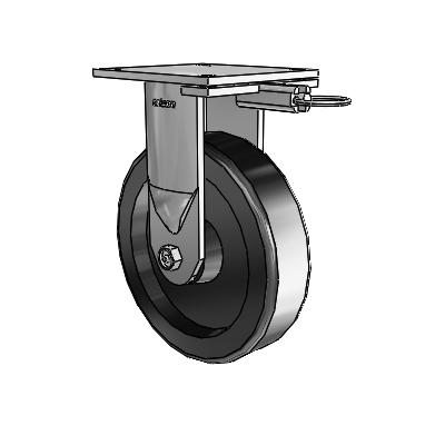 6 Series Kingpinless Casters Top Plate Rigid Caster with 8 x 2 Phenolic Wheel