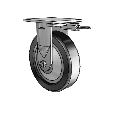 6 Series Kingpinless Casters Top Plate Rigid Caster with 8 x 2 Phenolic Wheel