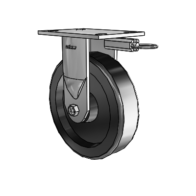 6 Series Kingpinless Casters Top Plate Rigid Caster with 8 x 2 Phenolic Wheel