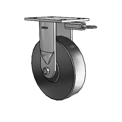 6 Series Kingpinless Casters Top Plate Rigid Caster with 8 x 2 Commander HD Wheel