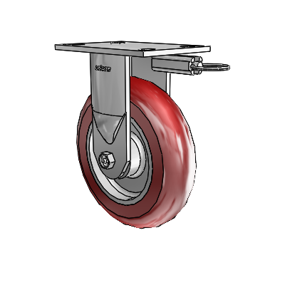 6 Series Kingpinless Casters Top Plate Rigid Caster with 8 x 2 CG Max Maroon Wheel