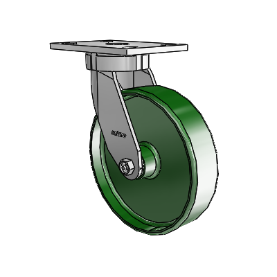 6 Series Kingpinless Casters Top Plate Swivel Caster with 8 x 2 Cast Iron Wheel