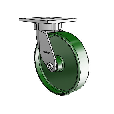 6 Series Kingpinless Casters Top Plate Swivel Caster with 8 x 2 Cast Iron Wheel