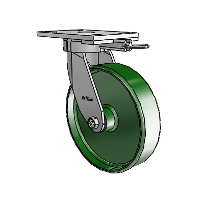 6 Series Kingpinless Casters Top Plate Swivel Caster with 8 x 2 Cast Iron Wheel
