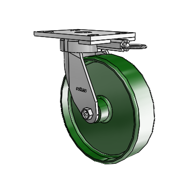 6 Series Kingpinless Casters Top Plate Swivel Caster with 8 x 2 Cast Iron Wheel