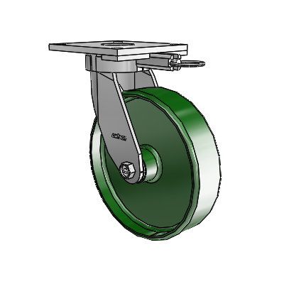 6 Series Kingpinless Casters Top Plate Swivel Caster with 8 x 2 Cast Iron Wheel