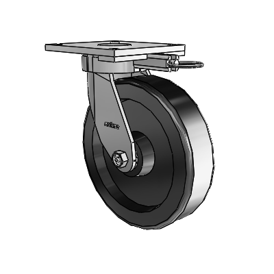 6 Series Kingpinless Casters Top Plate Swivel Caster with 8 x 2 Phenolic Wheel