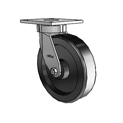 6 Series Kingpinless Casters Top Plate Swivel Caster with 8 x 2 Phenolic Wheel