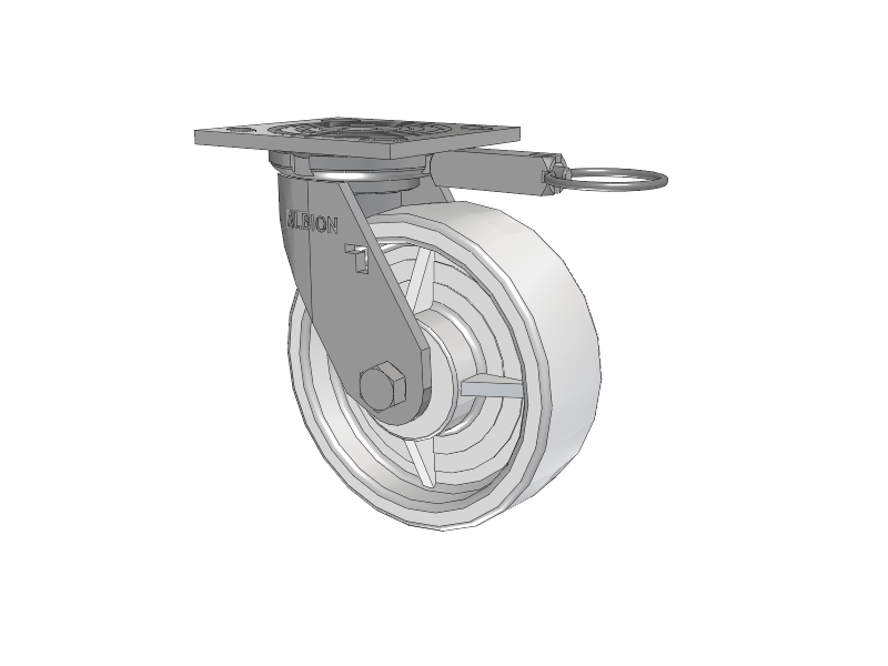 16 Series Top Plate Swivel Caster with 6 x 2 White Nylon NW - White Nylon Wheel