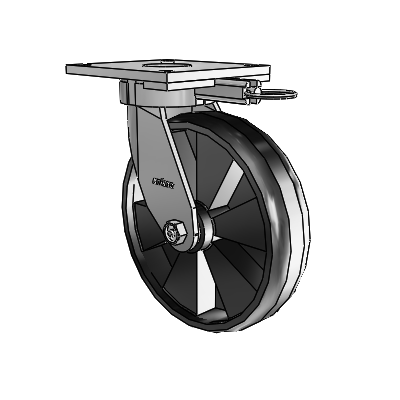 6 Series Kingpinless Casters Top Plate Swivel Caster with 8 x 2 Maxim Wheel