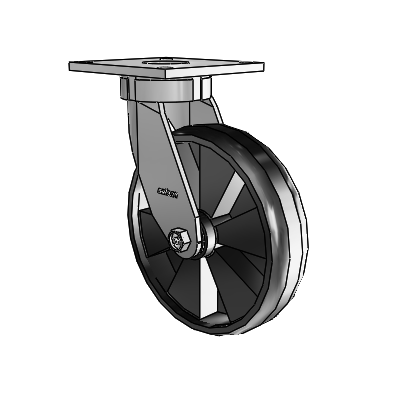 6 Series Kingpinless Casters Top Plate Swivel Caster with 8 x 2 Maxim Wheel