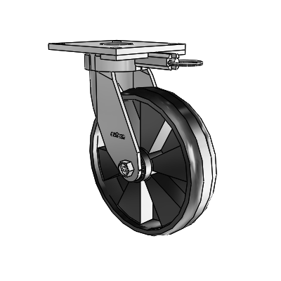 6 Series Kingpinless Casters Top Plate Swivel Caster with 8 x 2 Maxim Wheel