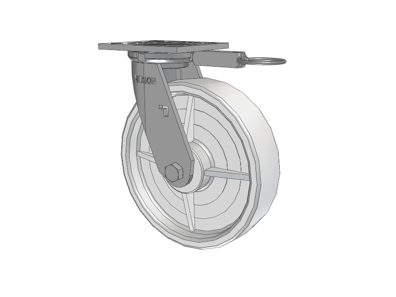 16 Series Top Plate Swivel Caster with 8 x 2 White Nylon NW - White Nylon Wheel